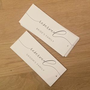 Wedding reserved seat tags